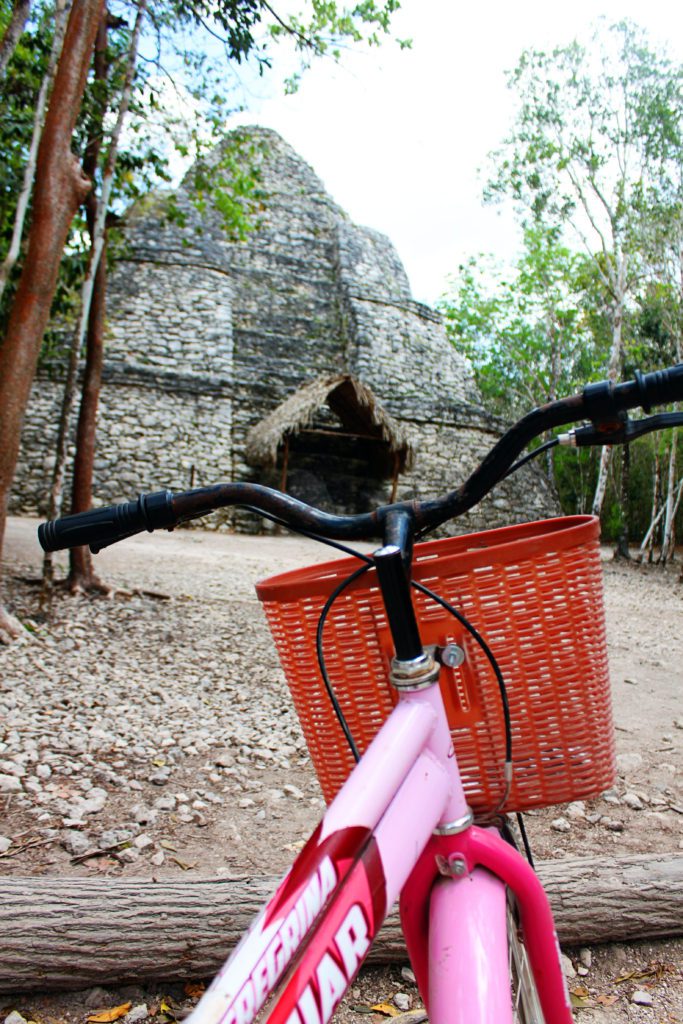 Exploring the ruins at Coba by bicycle is such a fun and unique experience!- Top 7 Playa del Carmen activities #playadelcarmen #mexico #coba