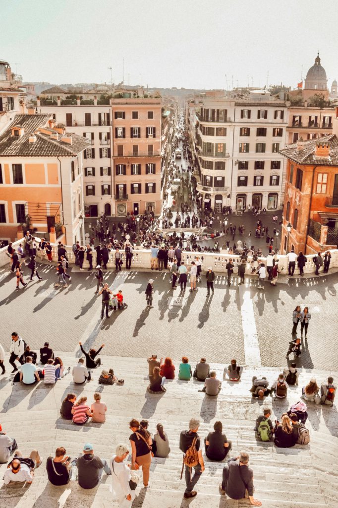 View from the Spanish Steps | Take this easy self-guided walking tour of Rome #rome #italy #spanishsteps #simplywander