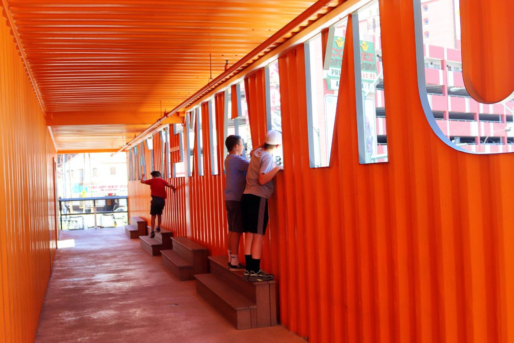 Best things to do off the Vegas Strip with kids | Container Park #simplywander #lasvegas #containerpark