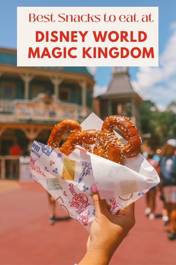 Best Snacks at Disney World Magic Kingdom | Liberty Square Market Mickey Pretzel #simplywander #disneyworld #magickingdom