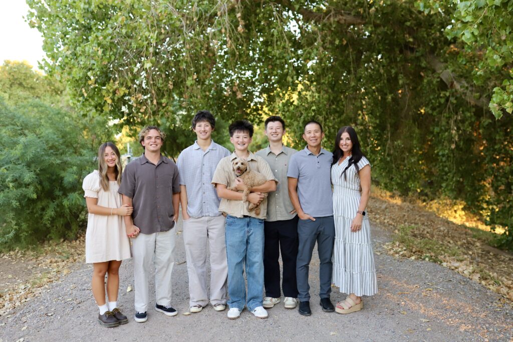 Water retention basin family photoshoot in Gilbert, AZ