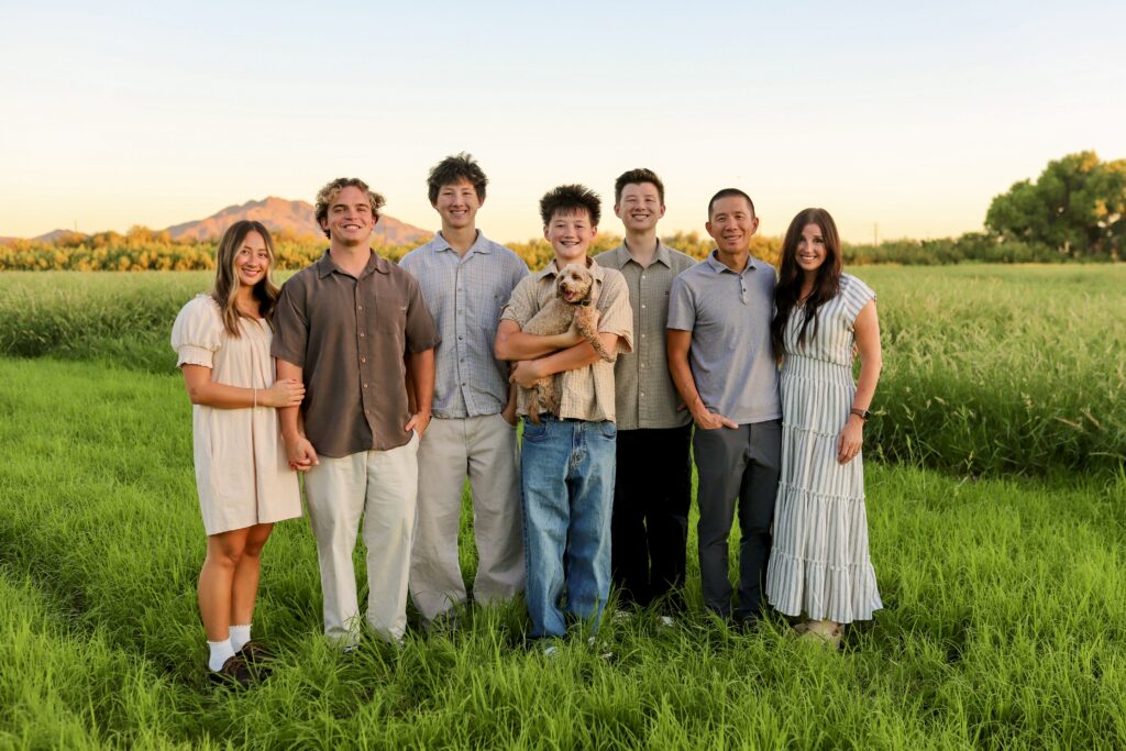 Water retention basin family photoshoot in Gilbert, AZ
