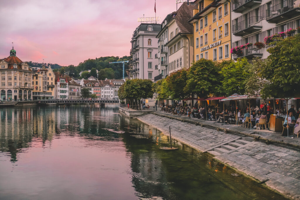 Riverfront Promenade Lucerne, Switzerland