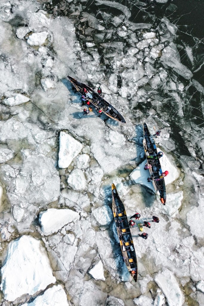 Canot A Glace ice canoeing, Quebec City, Canada