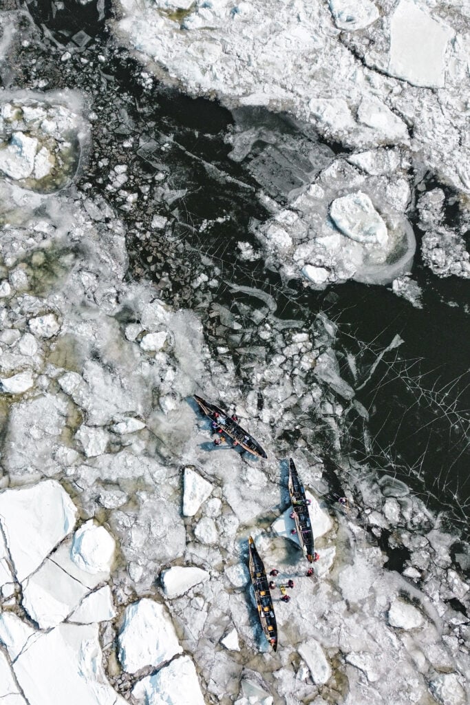 Canot A Glace ice canoeing, Quebec City, Canada