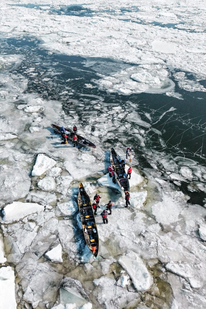 Canot A Glace ice canoeing, Quebec City, Canada